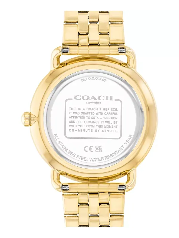 Мужские часы Elliot с браслетом из нержавеющей стали золотистого оттенка, 43 мм Coach — изображение 2 из 4, оттенок золото