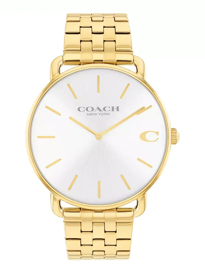 Мужские часы Elliot с золотистым браслетом из нержавеющей стали, 43 мм Coach