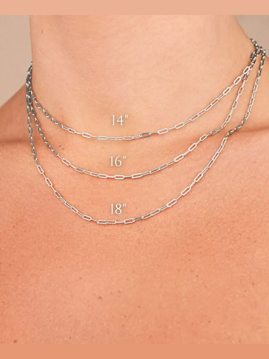 Колье из стерлингового серебра с цепочкой-скрепкой Sterling Forever — изображение 3 из 4, оттенок серебряный