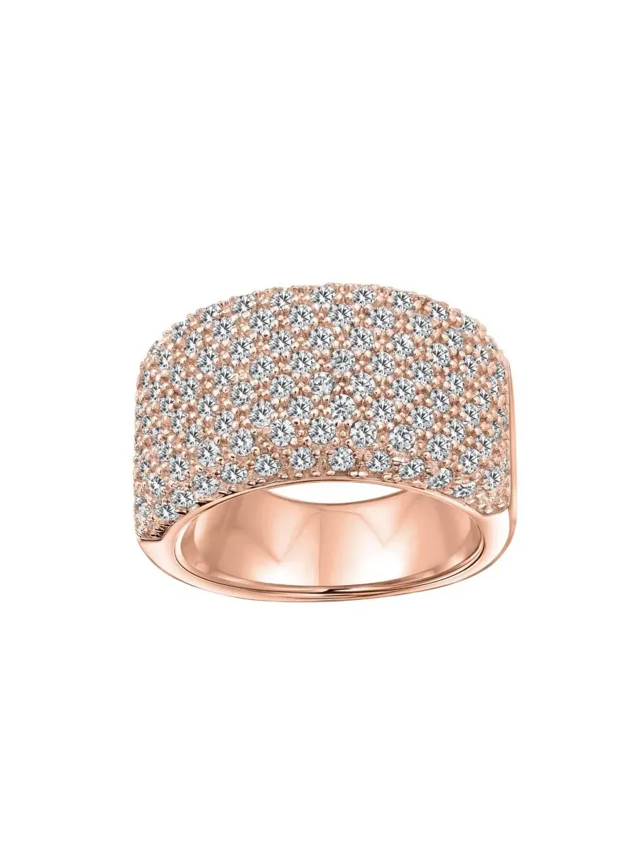 Кольцо с фианитами, широкое, модель Micro Pave CZ Bling Jewelry