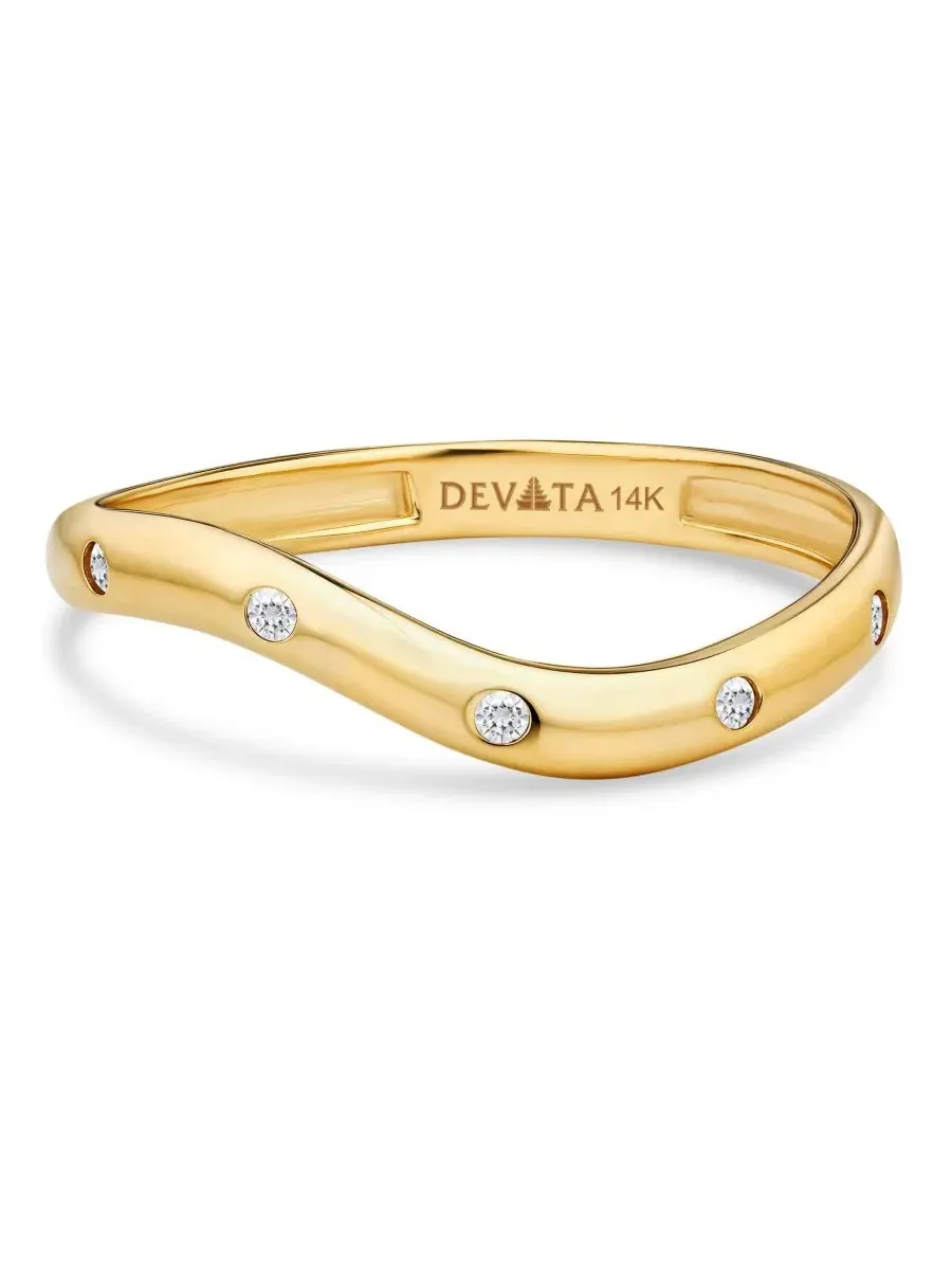 Кольцо-волна из золота 14 карат DEVATA — золотистый