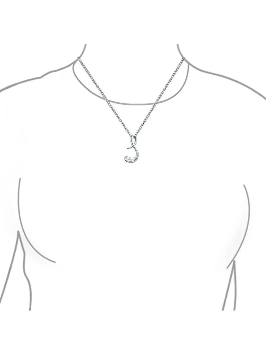 Подвеска-кулон с буквой из стерлингового серебра Bling Jewelry — изображение 3 из 3, оттенок серебристый