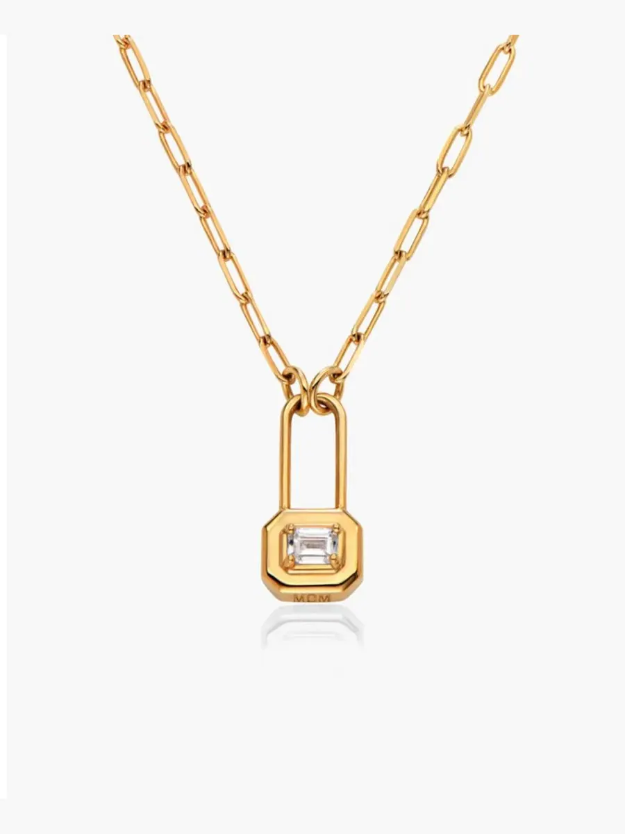 Подвеска с изумрудной огранкой Moissanite Oak & Luna — золотистый