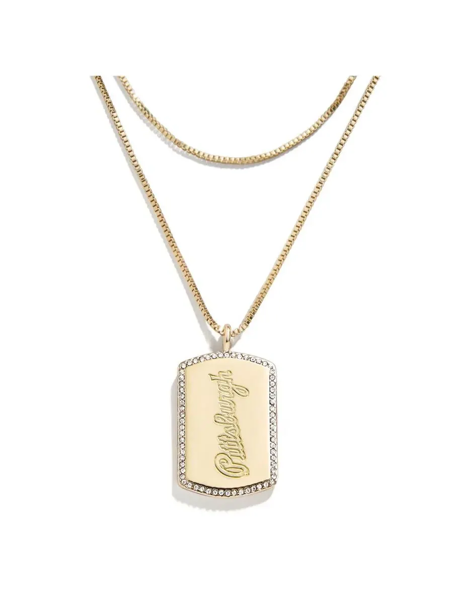 Кулон-бирка с подвесками Pittsburgh Pirates, модель Dog Tag WEAR by Erin Andrews — золотистый