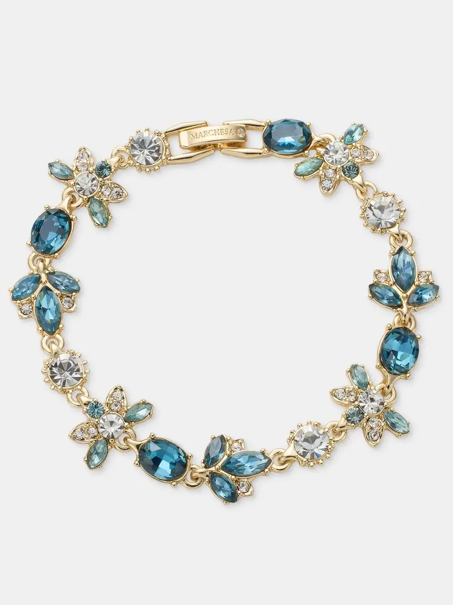 Браслет-гибкий с камнями Stone Flex Marchesa — синий