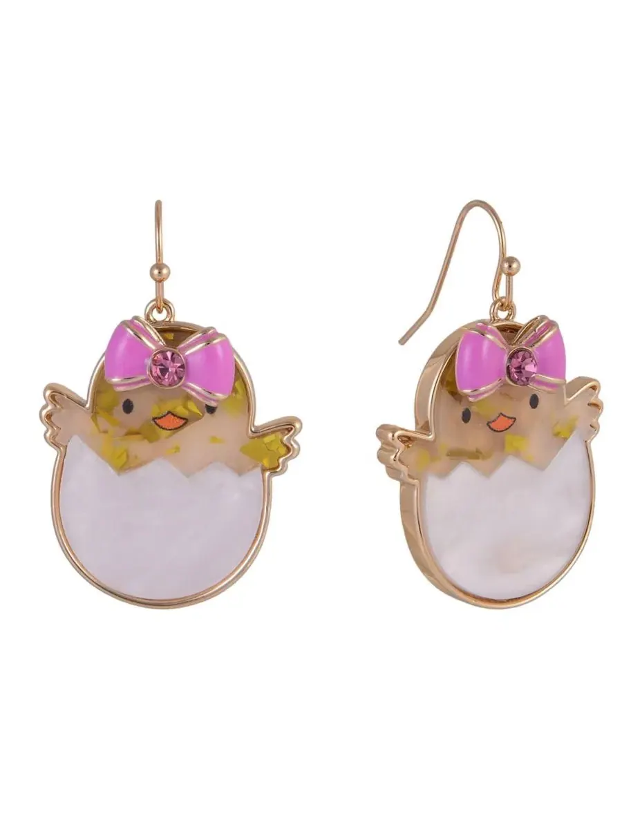 Серьги-цыплята с бантиком Easter Baby Chick Hallmark — мульти