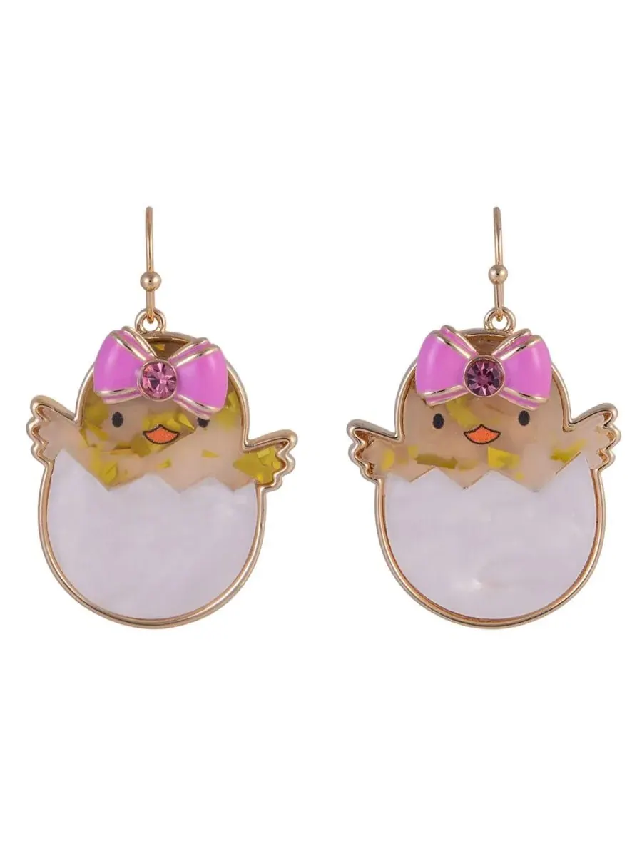 Серьги-цыплята с бантиком Easter Baby Chick Hallmark — изображение 2 из 4, оттенок нет цвета