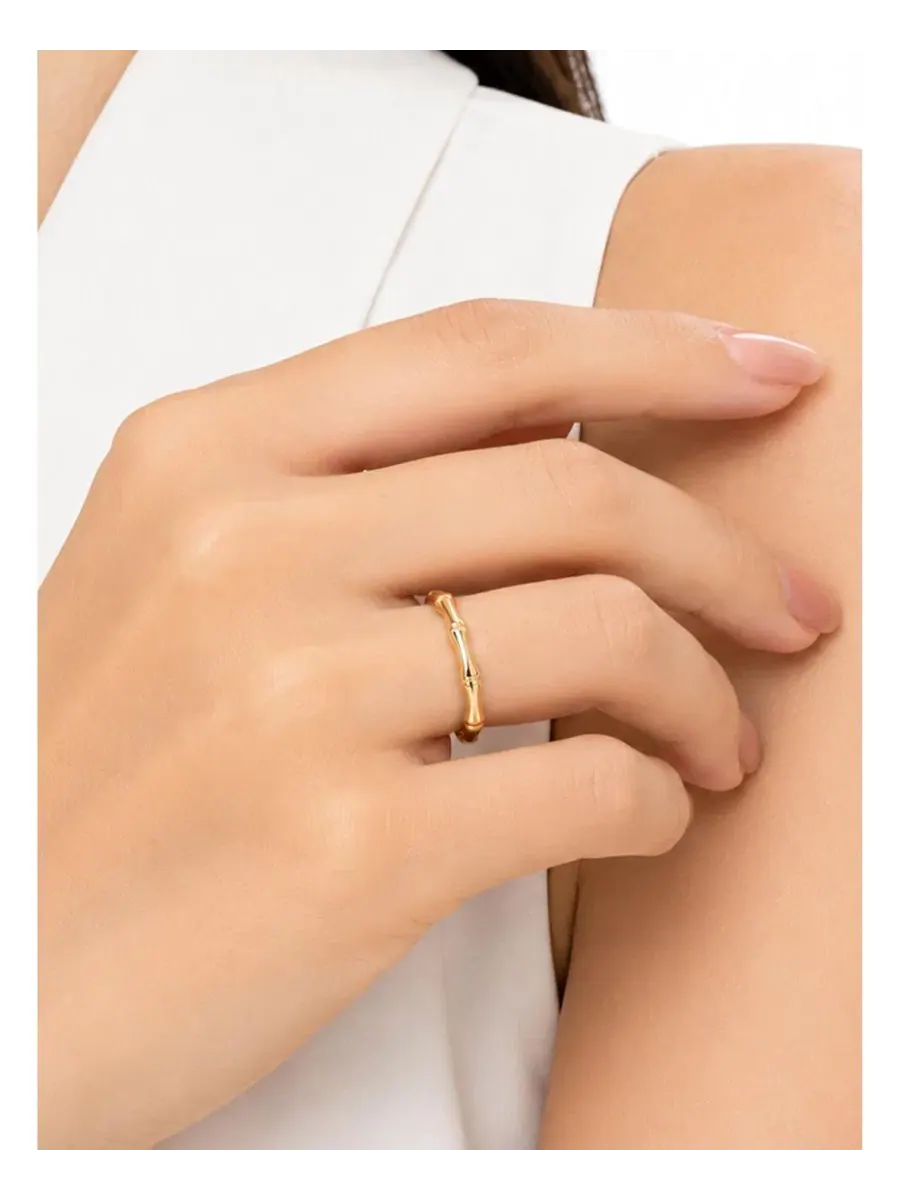 Кольцо из золота 14K, ширина 3 мм, Band Ring DEVATA — изображение 2 из 4, оттенок золото