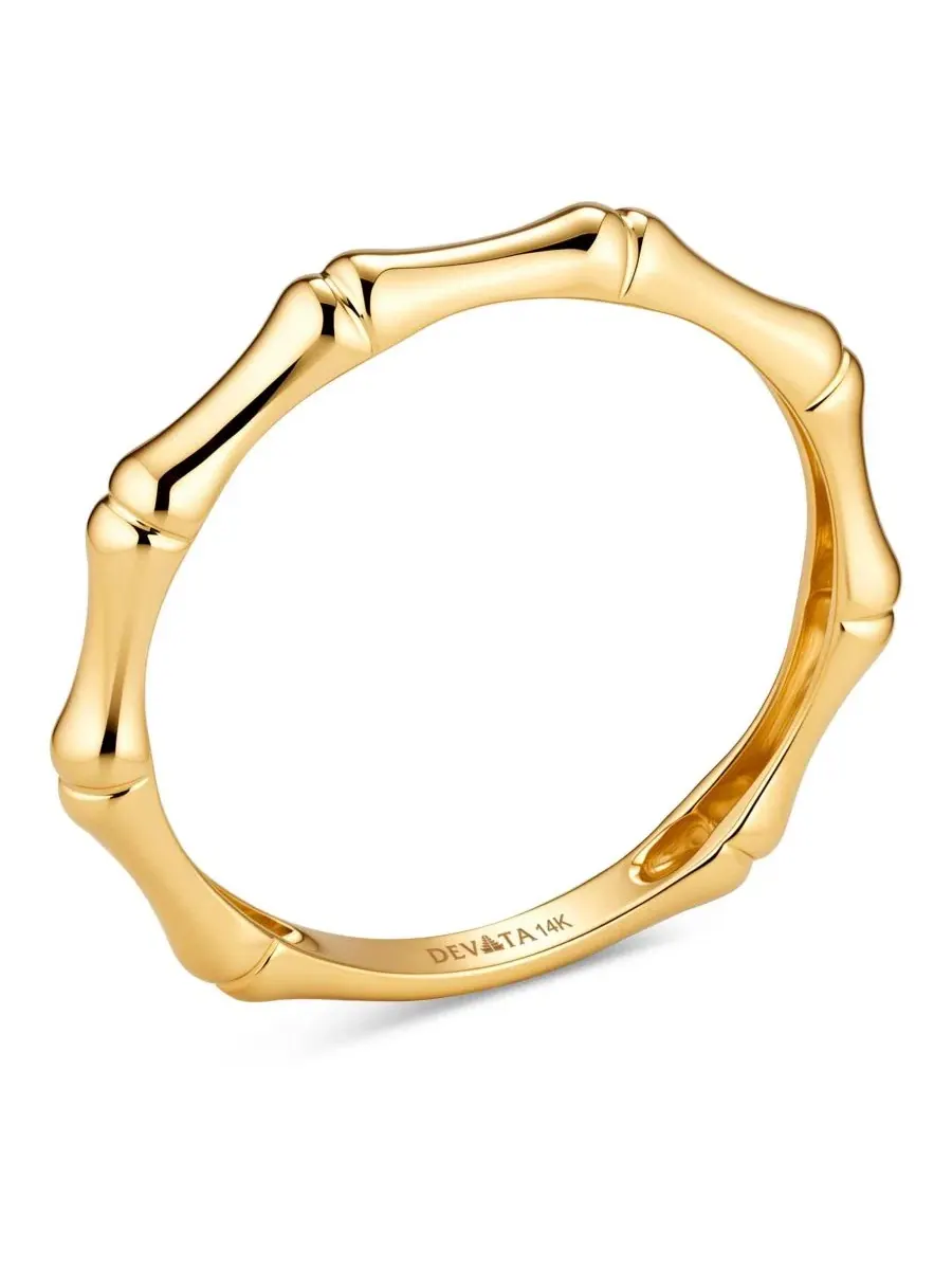 Кольцо из золота 14K, ширина 3 мм, Band Ring DEVATA — изображение 3 из 4, оттенок золото