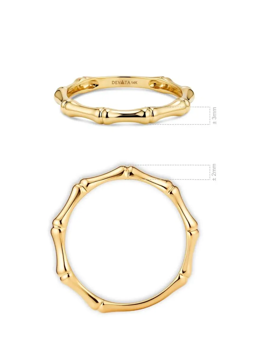 Кольцо из золота 14K, ширина 3 мм, Band Ring DEVATA — изображение 4 из 4, оттенок золото
