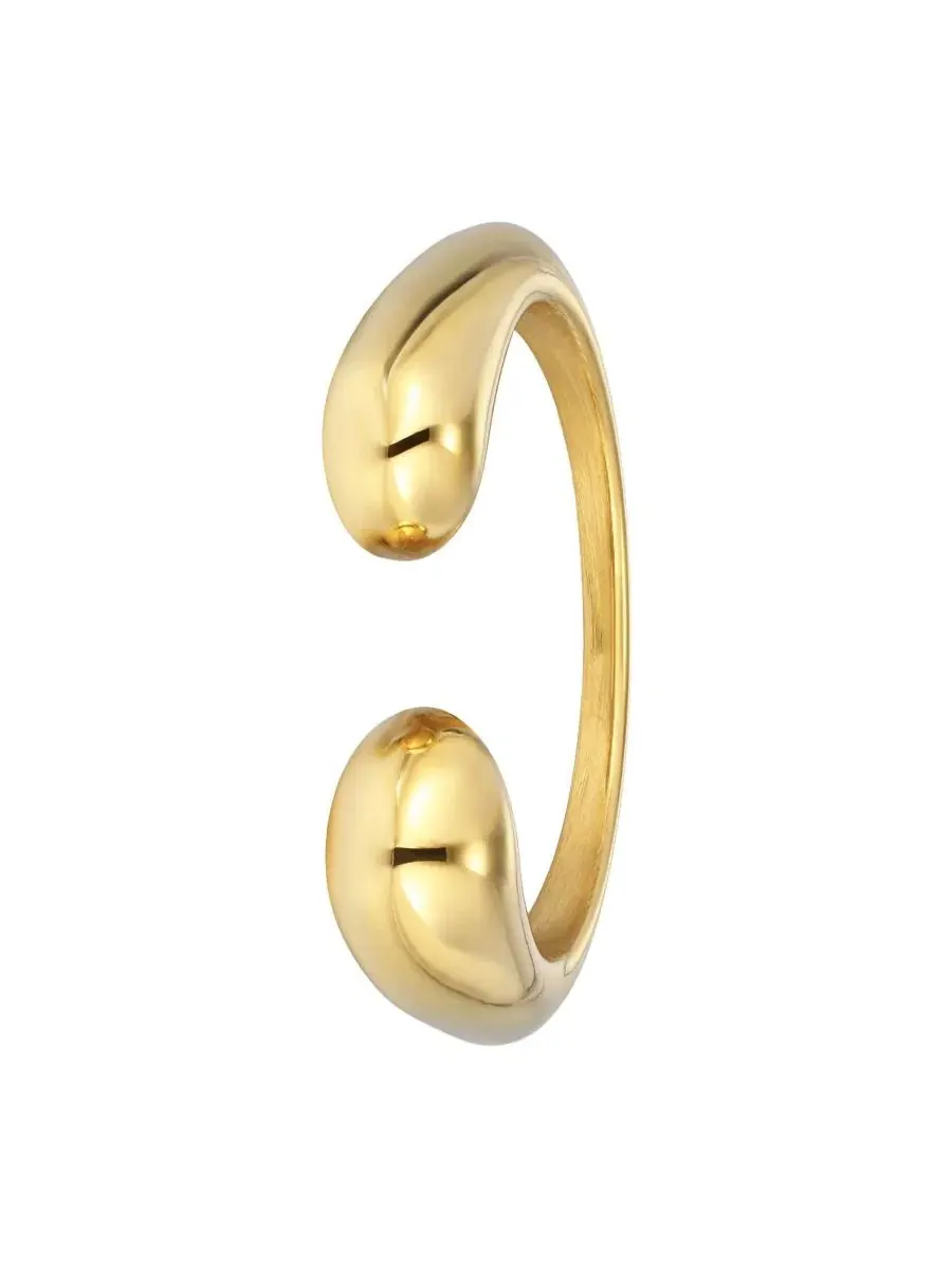 Кольцо-обнимашка с покрытием 18к золото, модель Hug Ring ADORNIA — изображение 2 из 3