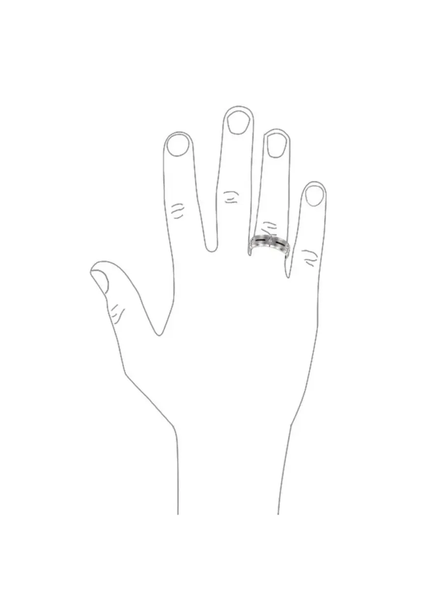 Кольцо из титана с фианитами, с вставкой из смолы Bling Jewelry — изображение 2 из 8, оттенок серебристый