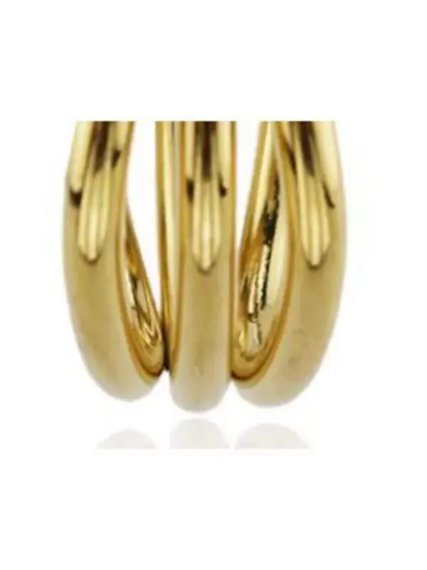 Серьга-Кольцо из трех линий из нержавеющей стали Rebl Jewelry — изображение 2 из 2, оттенок золото