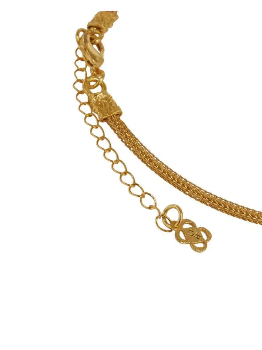Ожерелье с бирюзой Daphne Turquoise Chain Necklace Ottoman Hands — изображение 3 из 9, оттенок золото