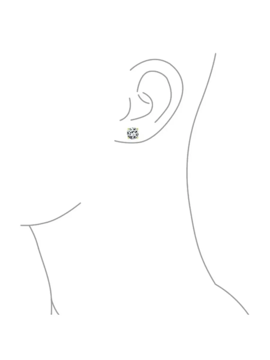 Серьги-гвоздики с цирконием, золотое покрытие Bling Jewelry — изображение 2 из 4, оттенок золотистый