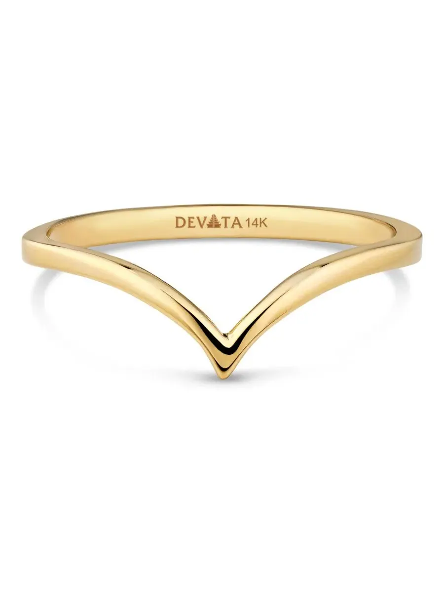 Кольцо-шеврон из золота 14K DEVATA — золотистый