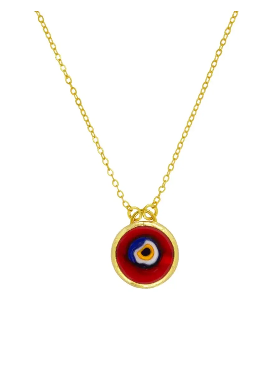 Кулон с глазом Фатимы Azra Evil Eye Pendant Ottoman Hands — золотистый