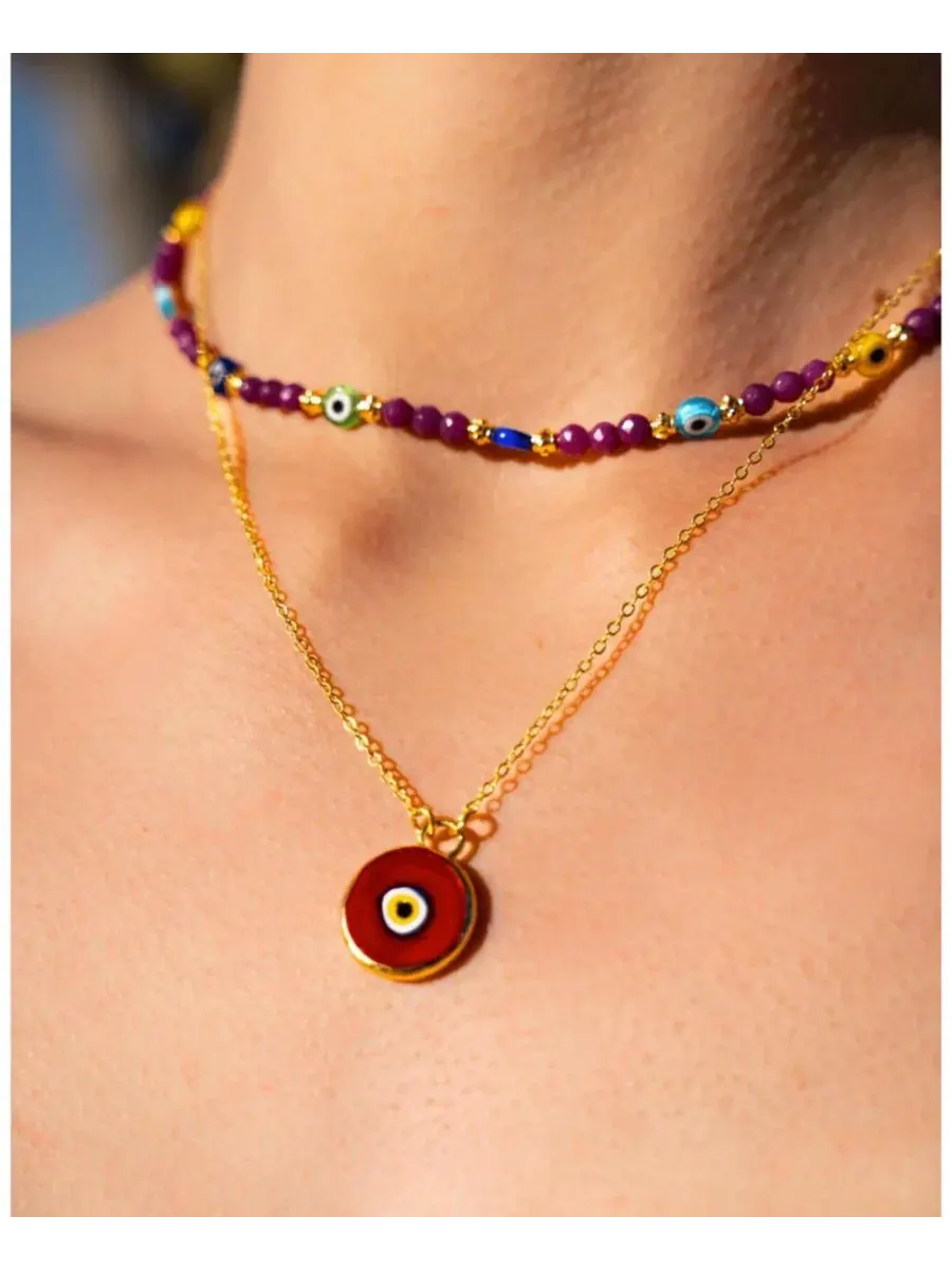 Кулон с глазом Фатимы Azra Evil Eye Pendant Ottoman Hands — изображение 2 из 5, оттенок золото
