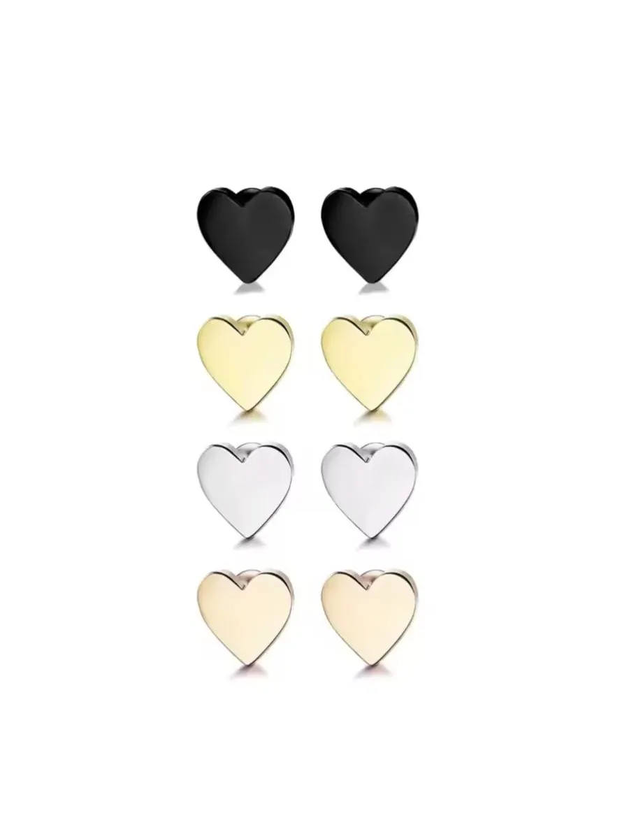 Серьги-гвоздики в форме сердца Rebl Jewelry — изображение 3 из 3, оттенок серебряный