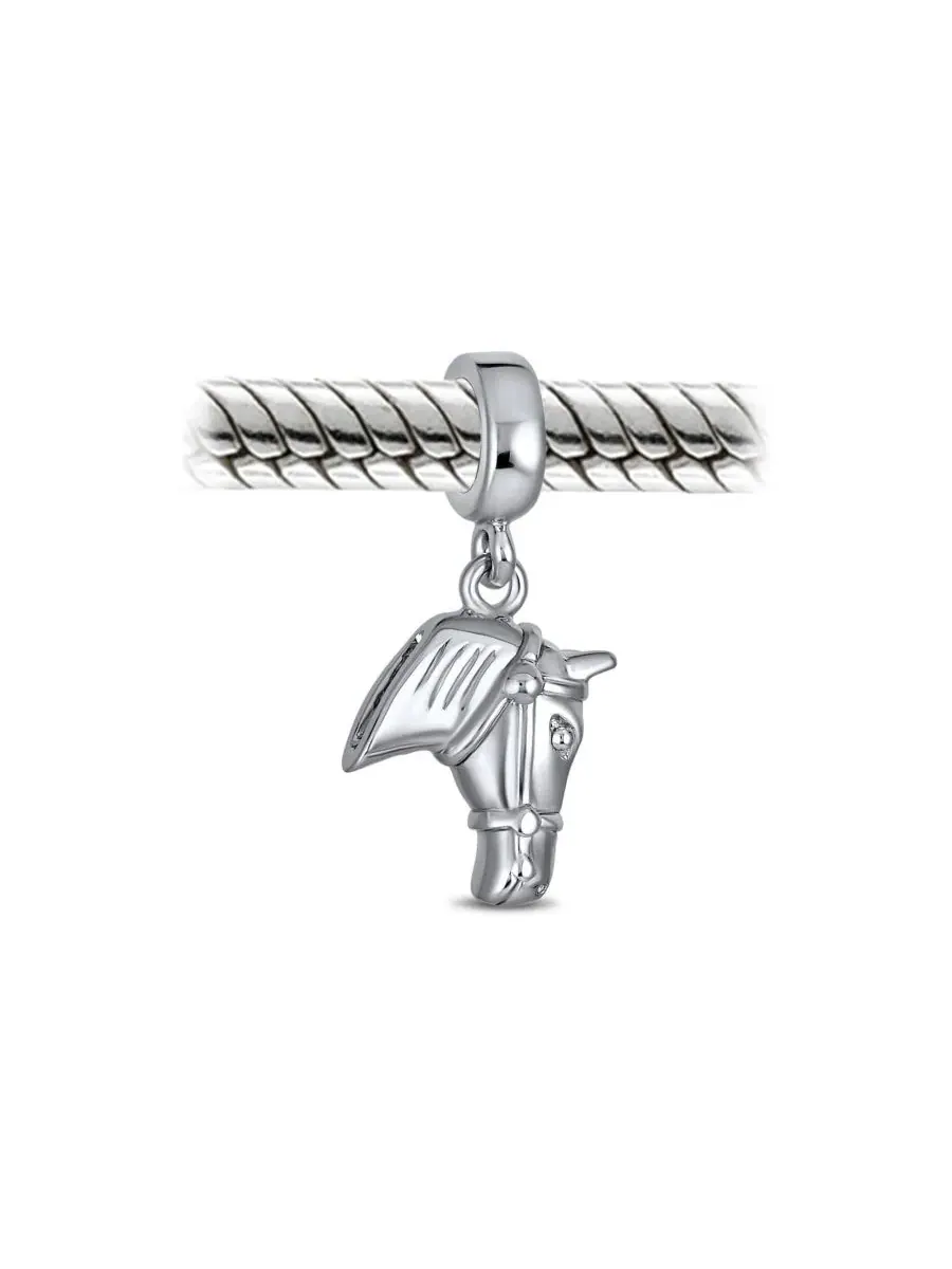 Подвеска-шарм с лошадью Western Equestrian Horse, серебро 925 пробы Bling Jewelry — изображение 2 из 3, оттенок серебряный