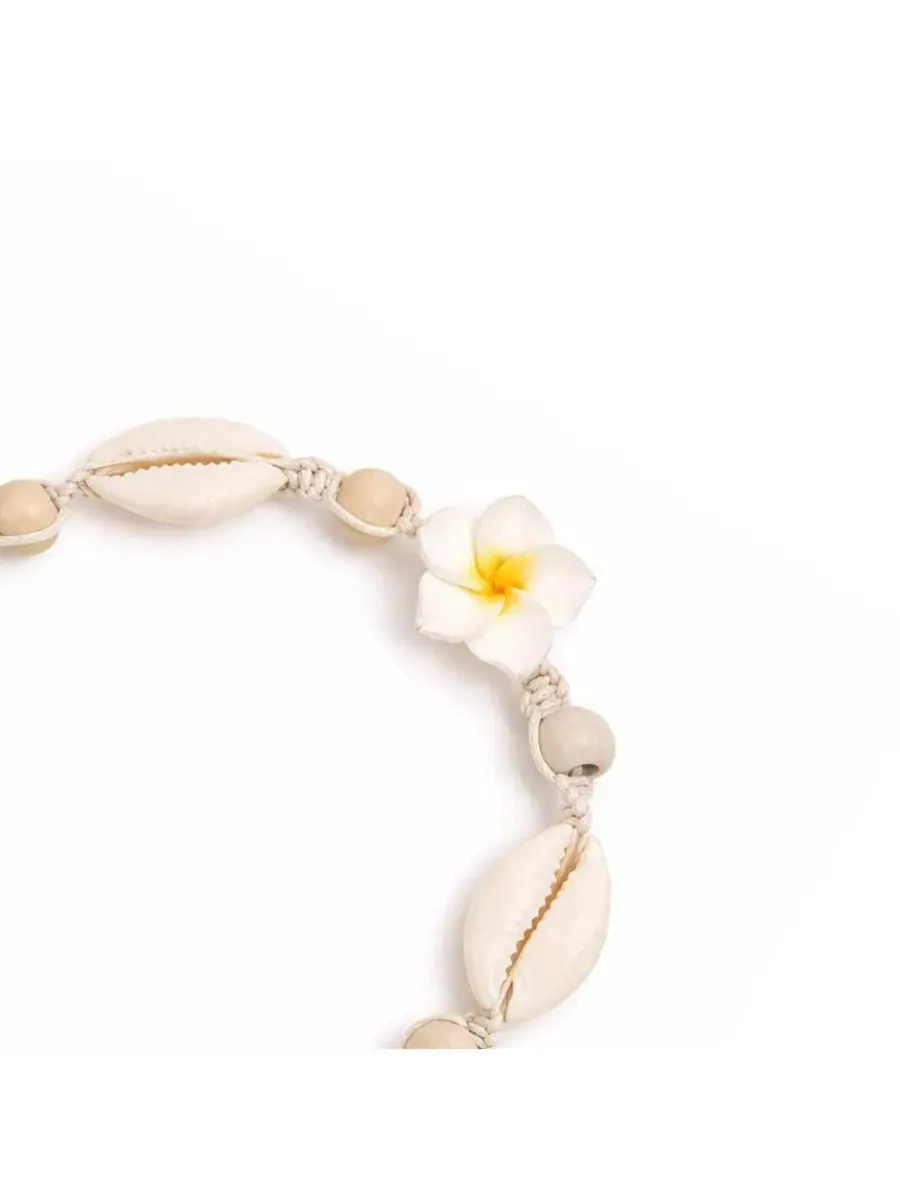 Браслет на щиколотку с подвеской в виде ракушки Rebl Jewelry — изображение 3 из 3, оттенок белый