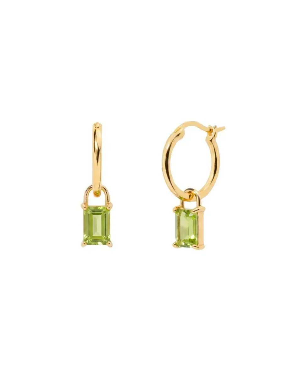 Серьги-кольца Iris Birthstone с камнем Little Sky Stone — зеленый