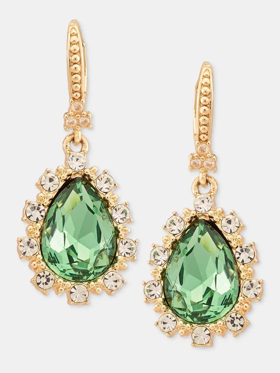 Серьги-подвески с камнем Stone Drop Marchesa — изображение 1 из 4, оттенок зеленый