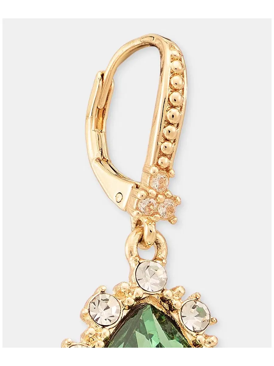 Серьги-подвески с камнем Stone Drop Marchesa — изображение 4 из 4, оттенок зеленый