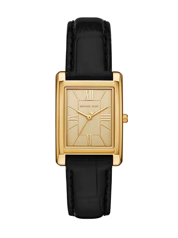 Женские часы Essex с тремя стрелками, черные, кожа, 26 x 36 мм Michael Kors — изображение 1 из 4, оттенок черный