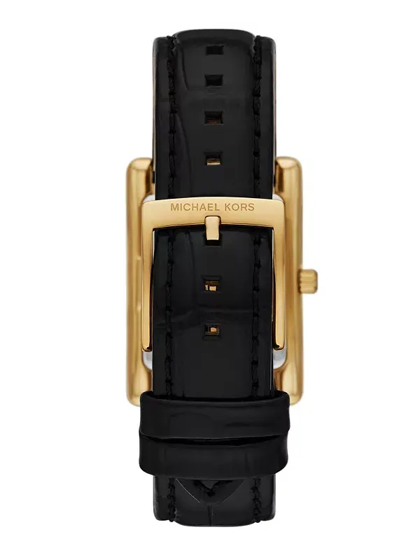 Женские часы Essex с тремя стрелками, черные, кожа, 26 x 36 мм Michael Kors — изображение 2 из 4, оттенок черный