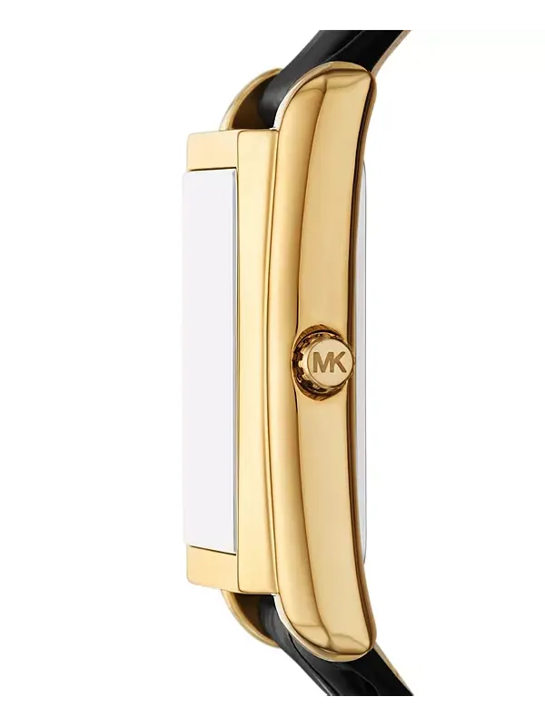 Женские часы Essex с тремя стрелками, черные, кожа, 26 x 36 мм Michael Kors — изображение 3 из 4, оттенок черный
