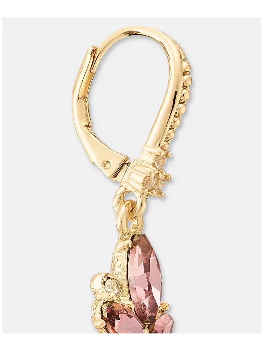 Серьги-подвески с камнями Stone Double Drop Marchesa — изображение 4 из 4, оттенок розовый