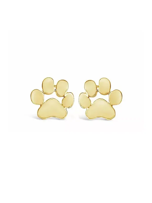 Серьги-Гвоздики с отпечатками лапок Goldenpaw для любителей домашних животных Hollywood Sensation — золотистый