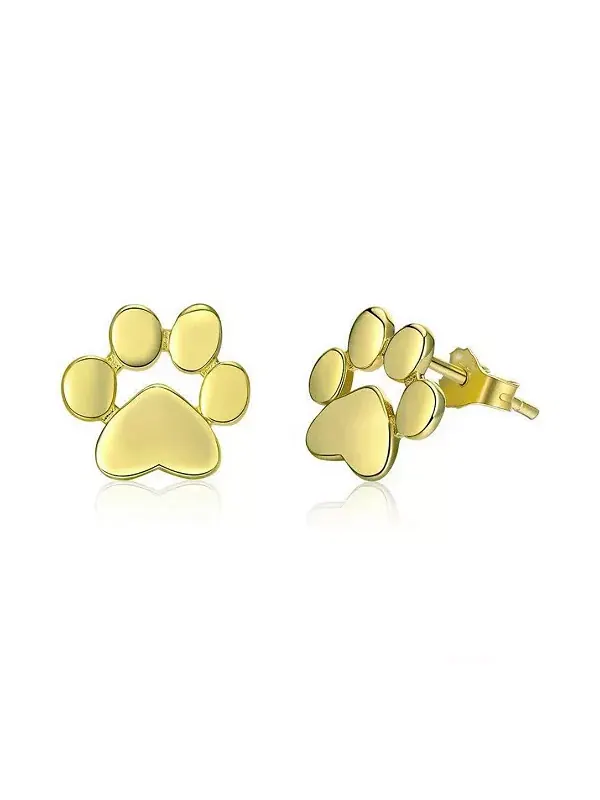 Серьги-Гвоздики с отпечатками лапок Goldenpaw для любителей домашних животных Hollywood Sensation — изображение 3 из 4