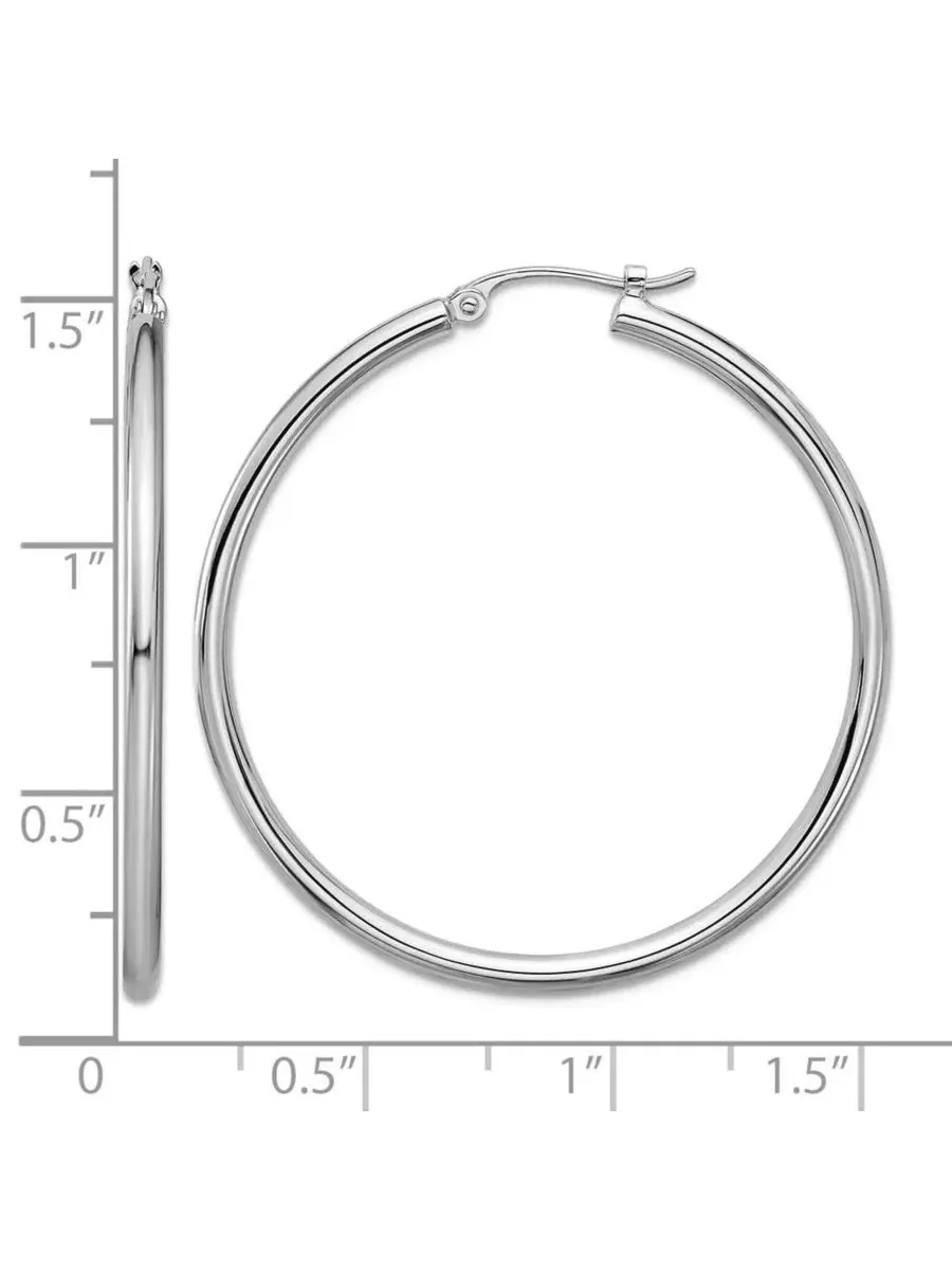 Серьги-кольца из платины 950, классические, 35 мм Curata Jewelry — изображение 2 из 7, оттенок серебряный