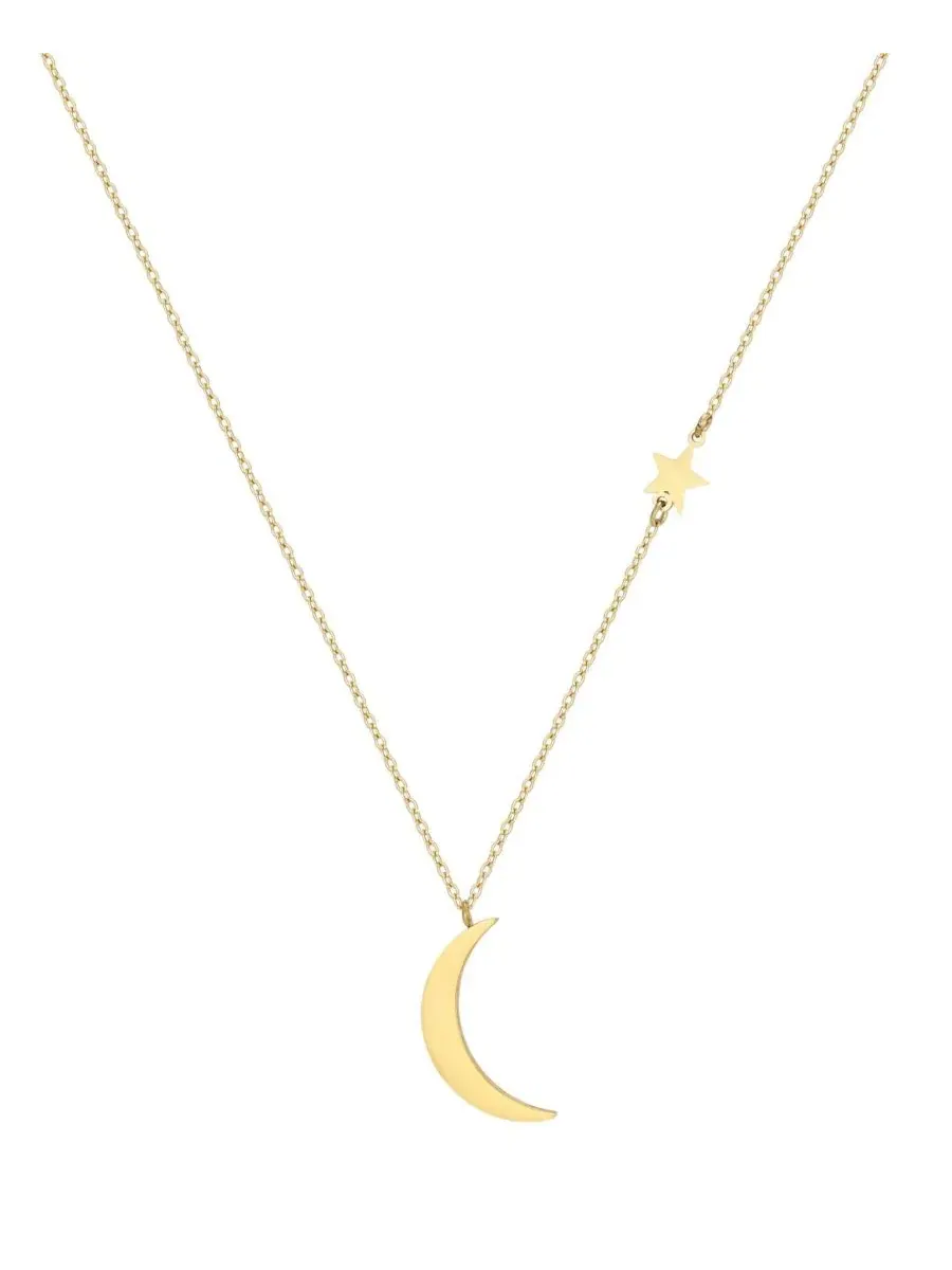 Подвеска-кулон с луной и звездой, 18K золотое покрытие ADORNIA