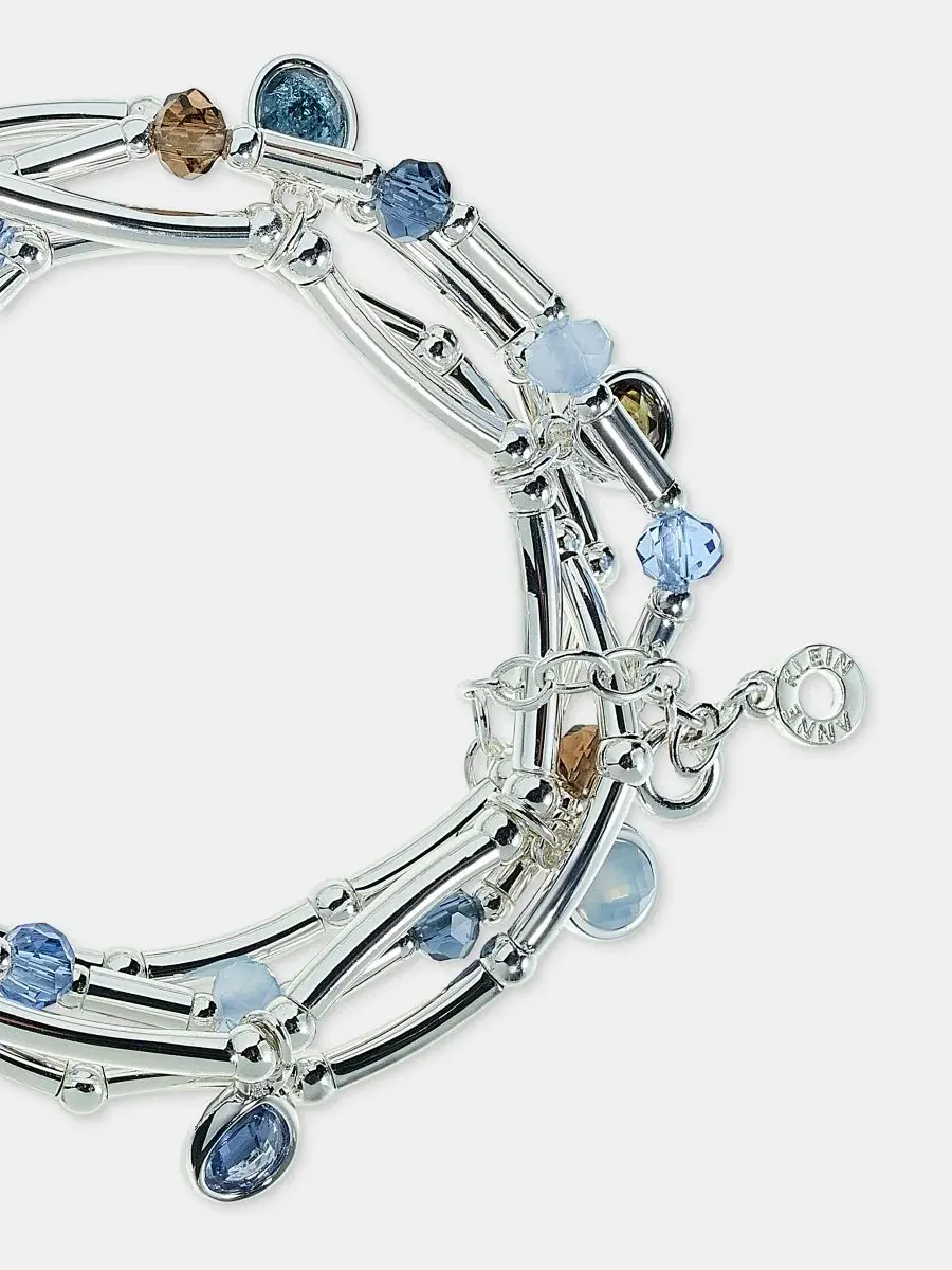 Набор браслетов-стяжек с разноцветными камнями Shaky Stone Anne Klein — изображение 4 из 4, оттенок синий