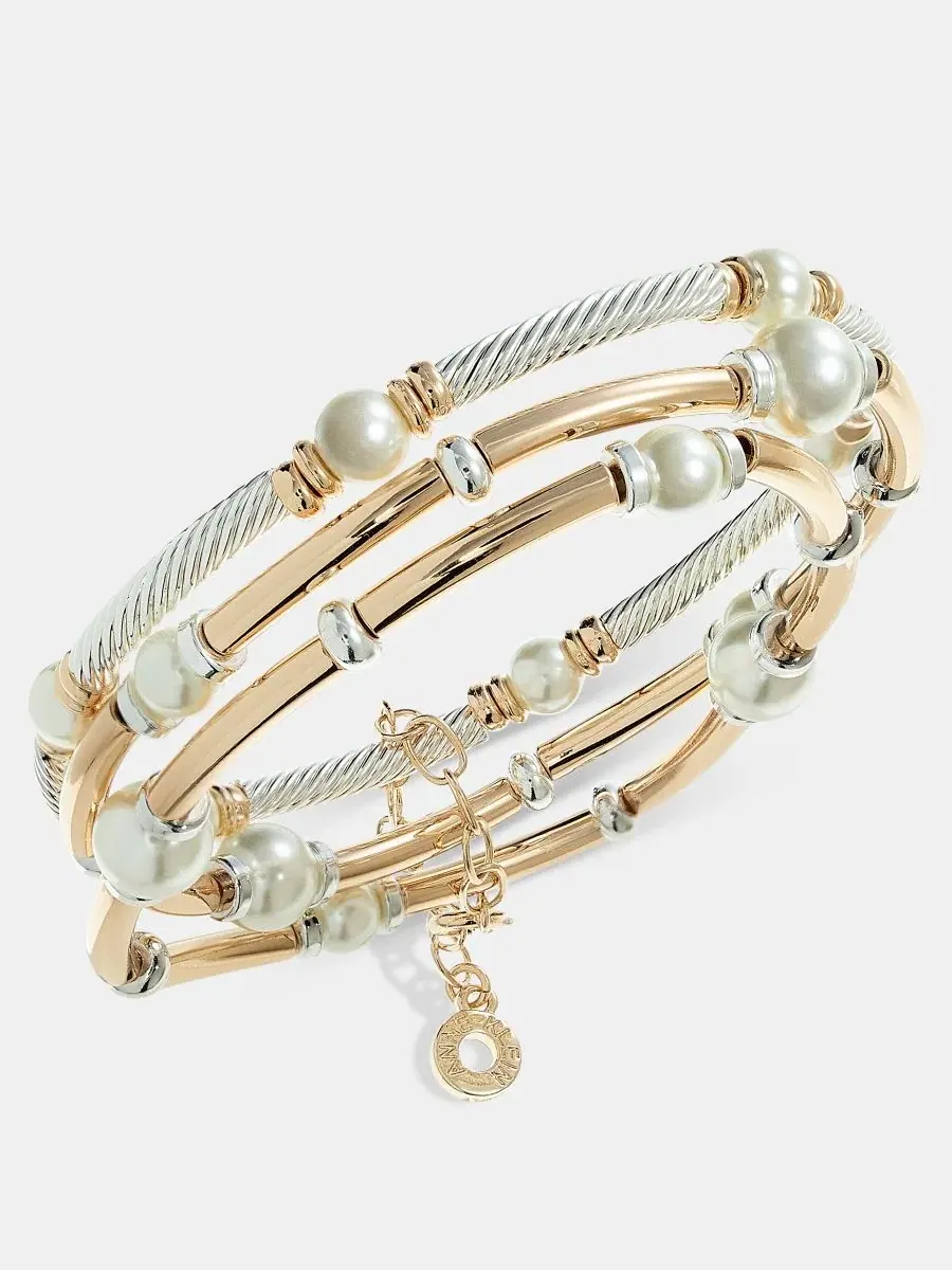 Комплект браслетов-стяжек с камнями Shaky Stone Anne Klein