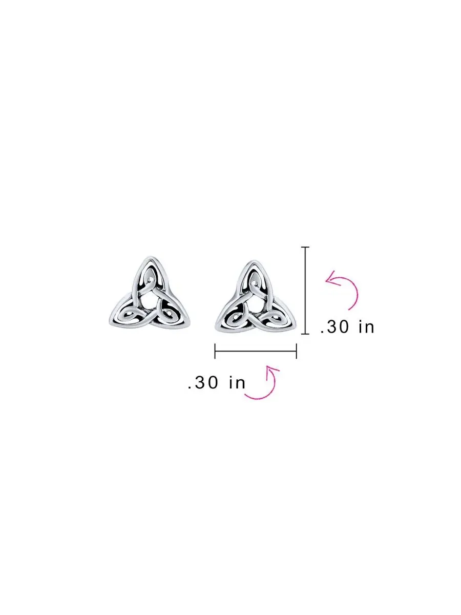 Серьги-гвоздики с кельтским узлом, 8 мм, из стерлингового серебра Bling Jewelry — изображение 4 из 4, оттенок серый