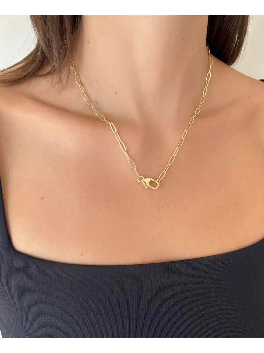 Колье-цепь с подвеской-замком в форме сердца, 14k золото ADORNIA — изображение 2 из 3