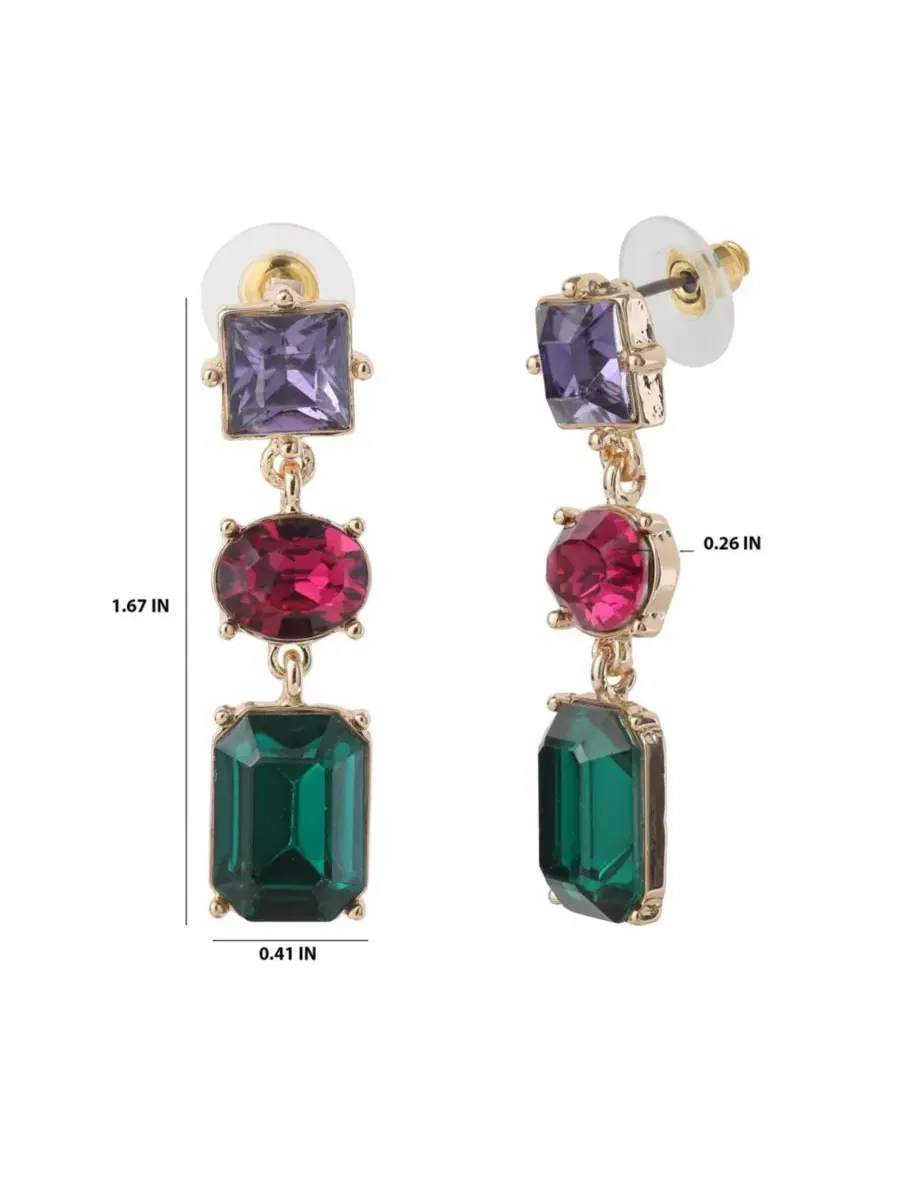 Серьги-подвески BCBG Generation с несколькими драгоценными камнями Bcbgeneration — изображение 6 из 7, оттенок золото