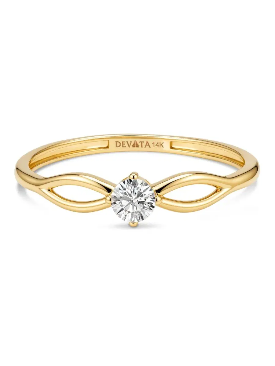 Кольцо Love Knot из золота 14K DEVATA