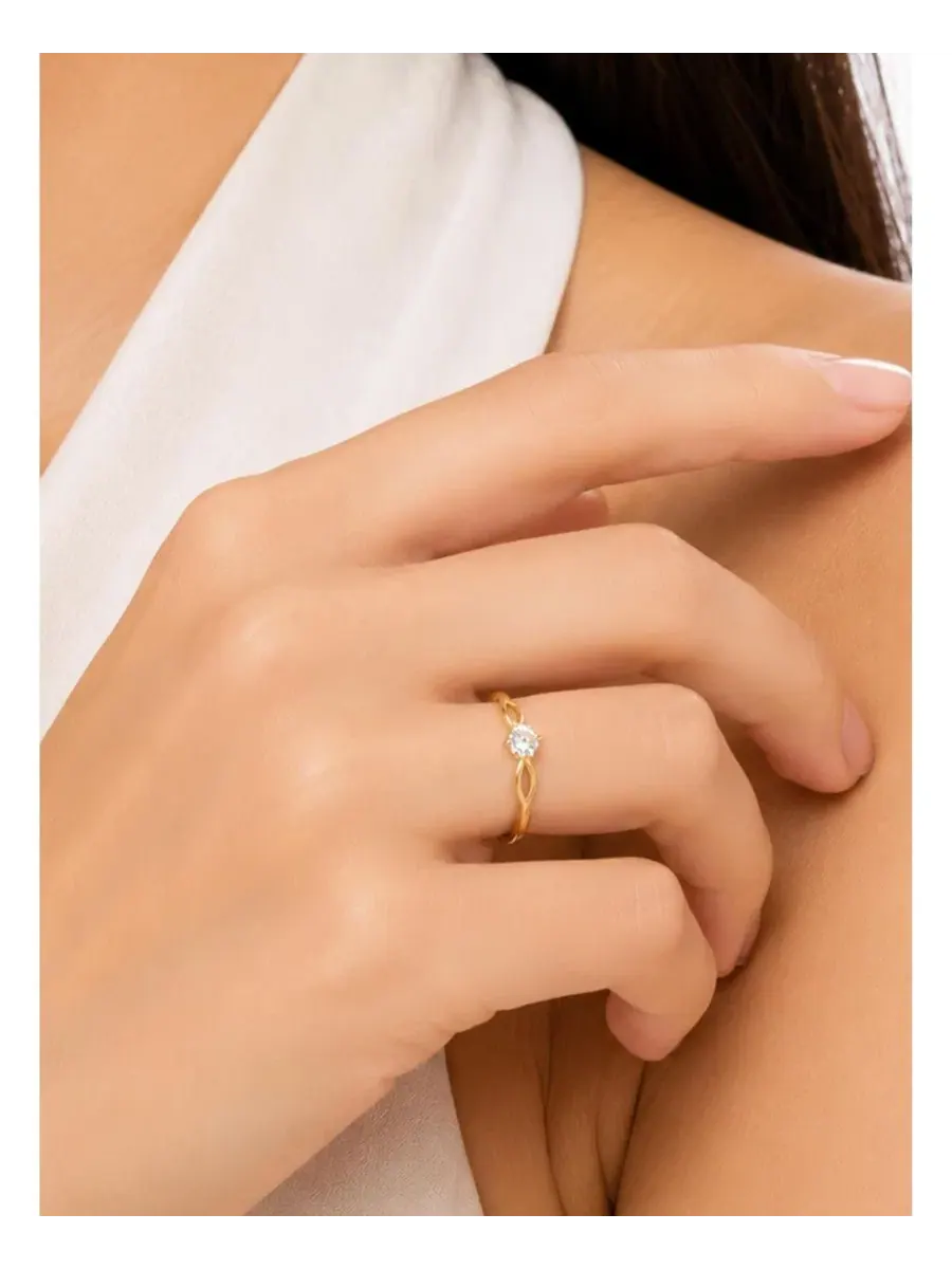Кольцо Love Knot из золота 14K DEVATA — изображение 2 из 4, оттенок золото