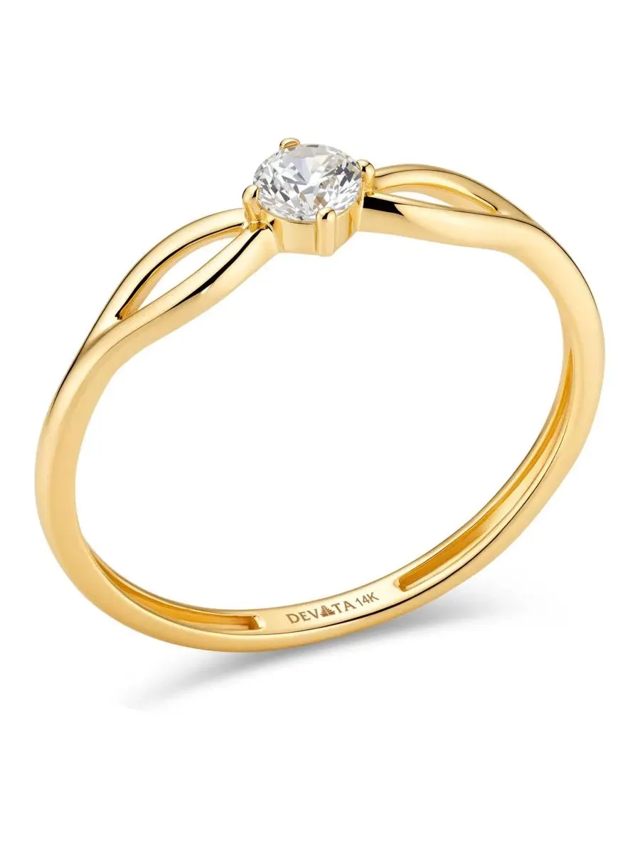 Кольцо Love Knot из золота 14K DEVATA — изображение 3 из 4, оттенок золото