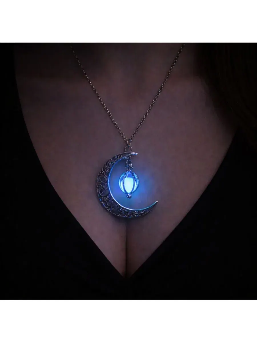 Кулон-подвеска Moon Glow Pendant Necklace Rebl Jewelry — изображение 1 из 3, оттенок светлый синий