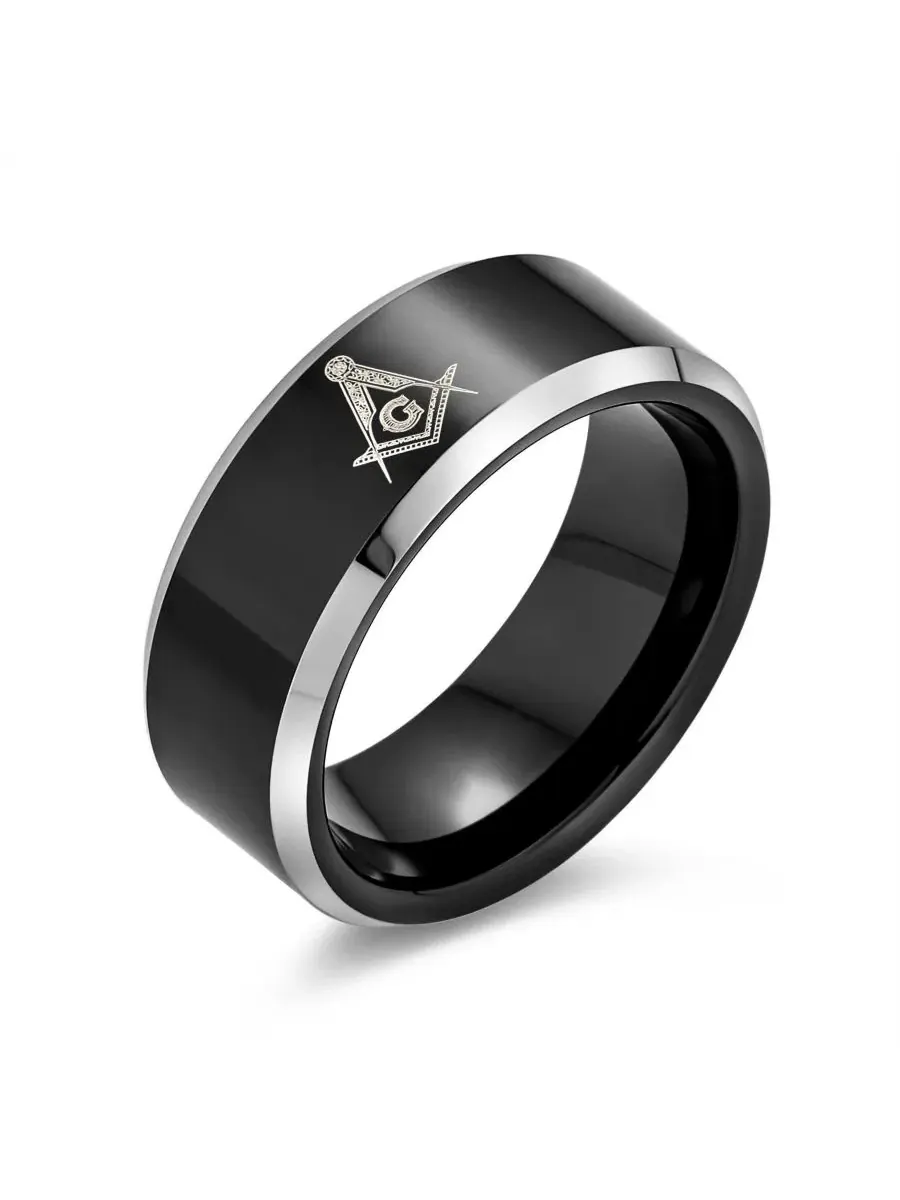 Мужское кольцо из карбида титана с квадратным компасом, модель Square Compass Bling Jewelry