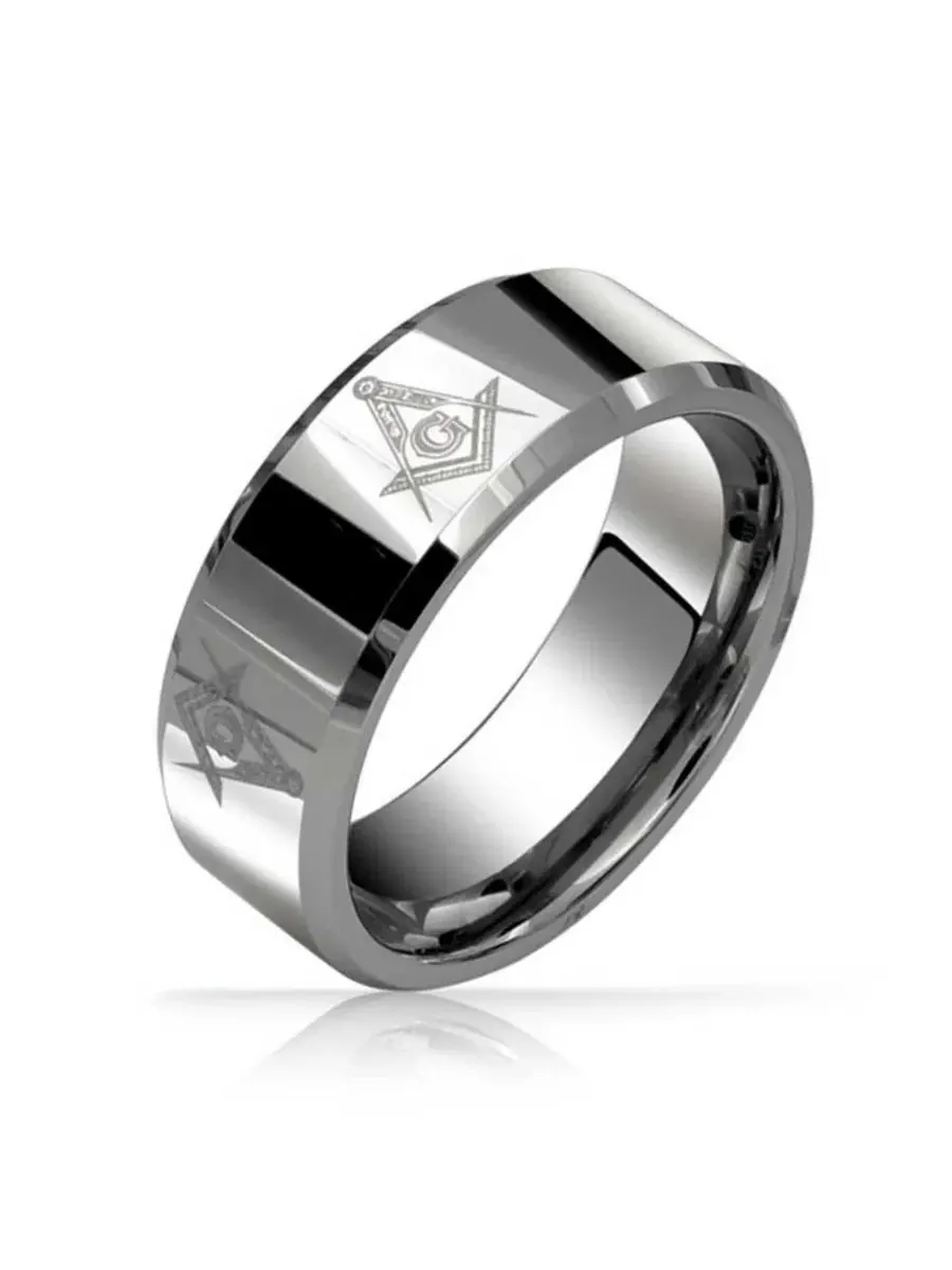 Кольцо из карбида титана с квадратным компасом, модель Square Compass Bling Jewelry