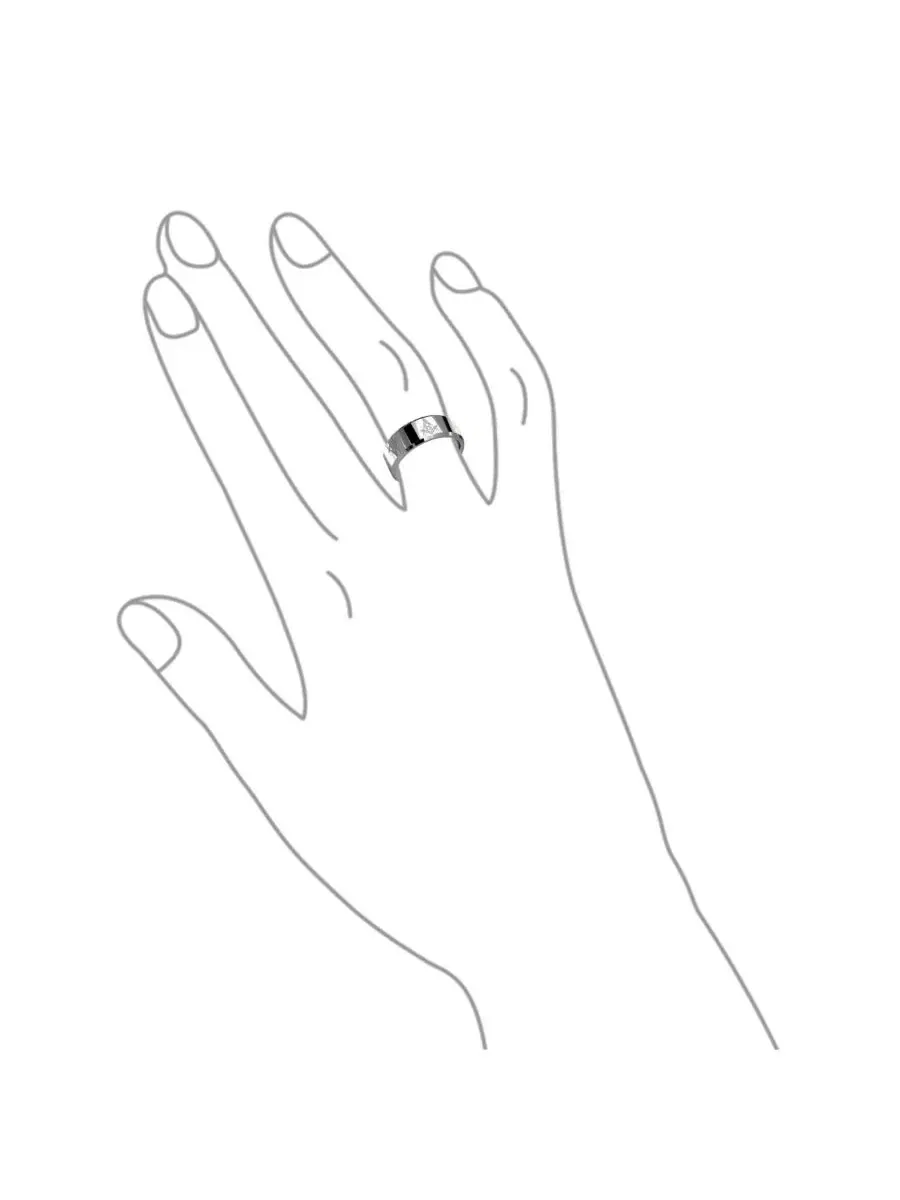 Кольцо из карбида титана с квадратным компасом, модель Square Compass Bling Jewelry — изображение 3 из 4, оттенок серебряный