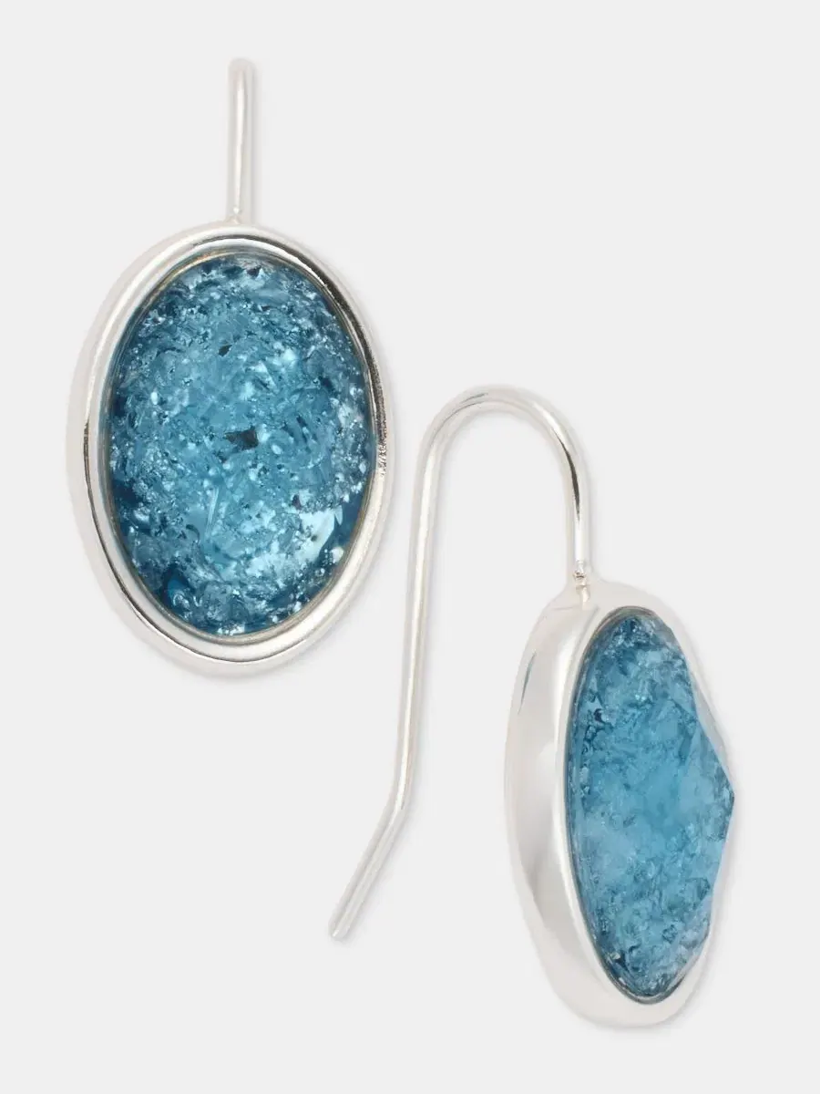 Серьги-капли с синими камнями Anne Klein — изображение 2 из 4, оттенок синий