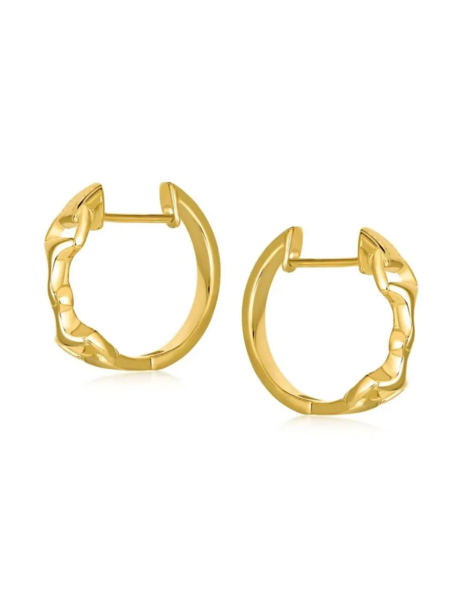 Серьги-кольца с мотивом удила, позолоченные Bling Jewelry — изображение 2 из 4, оттенок золотистый